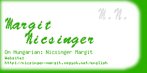 margit nicsinger business card